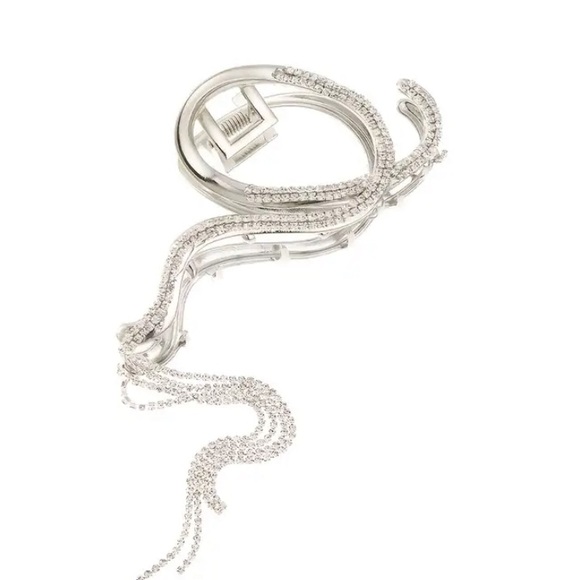 Rhinestone Tassel Geometric Hair Claw Hair Accessory - Picture 6 of 7